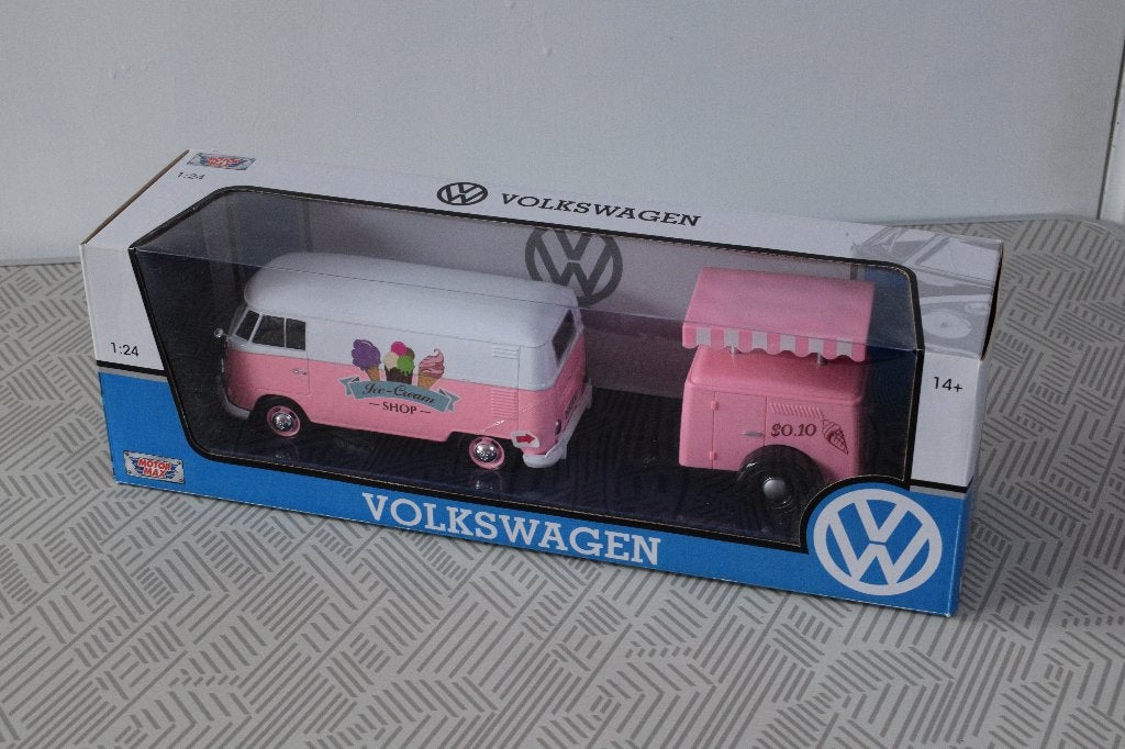 miniatuur auto 1:24 nieuw motormax vw volskwagen bus, Ophalen of Verzenden, Nieuw, Overige merken