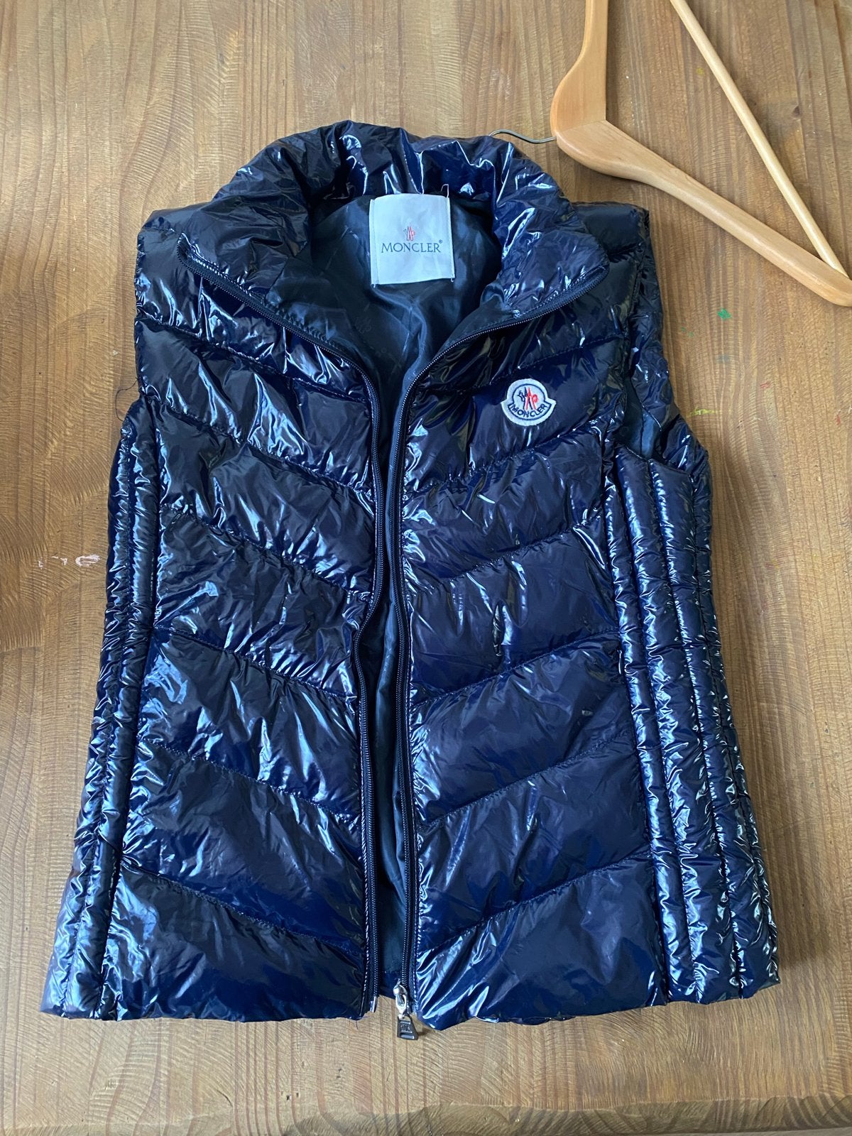 Moncler bodywarmer DAMES, Kleding | Dames, Bodywarmers, Ophalen of Verzenden, Zo goed als nieuw, Maat 36 (S), Blauw