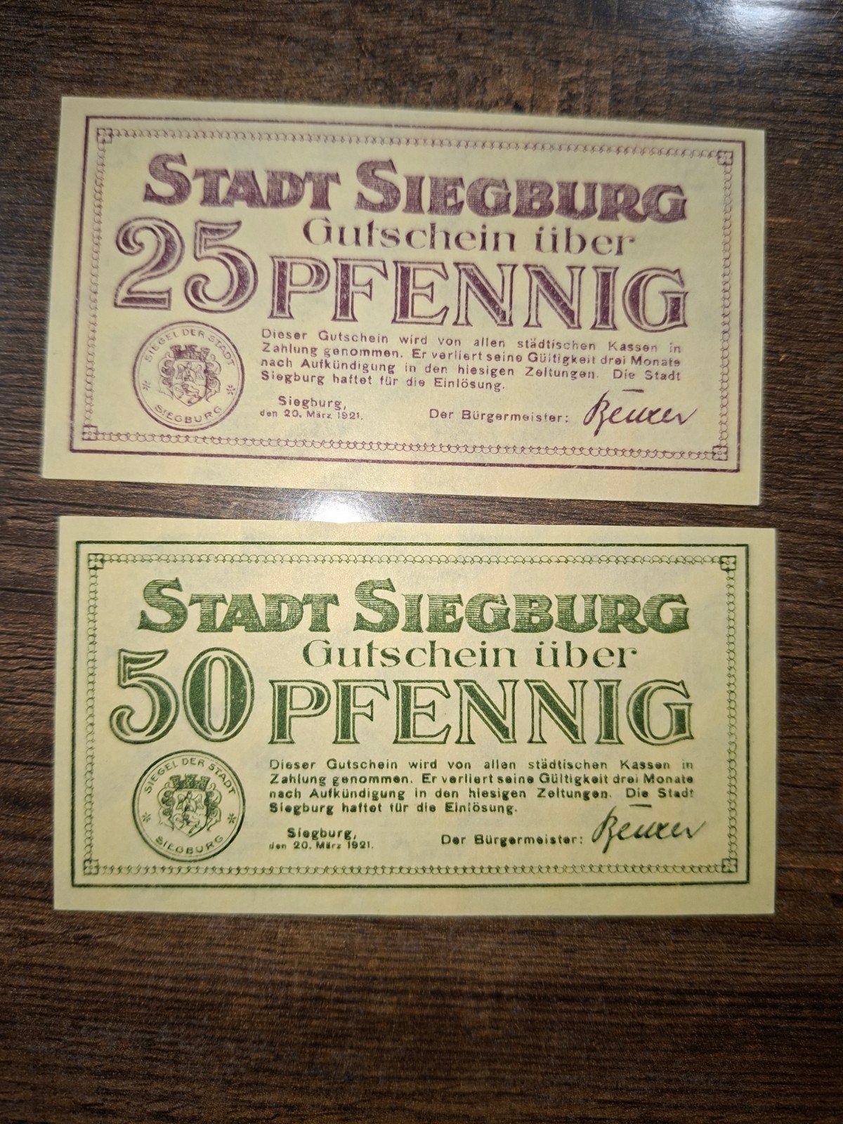 Duits Notgeld Siegburg Noodgeld, Ophalen of Verzenden, Duitsland