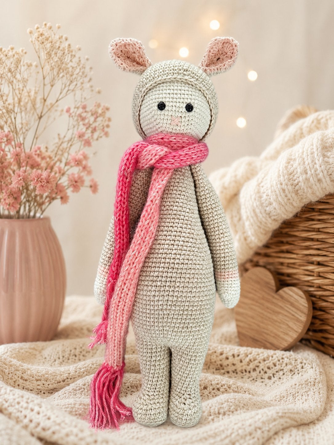 Gehaakte knuffel (Lalilala), Overige merken, Ophalen of Verzenden, Middelgroot (20 tot 80 cm), Beige