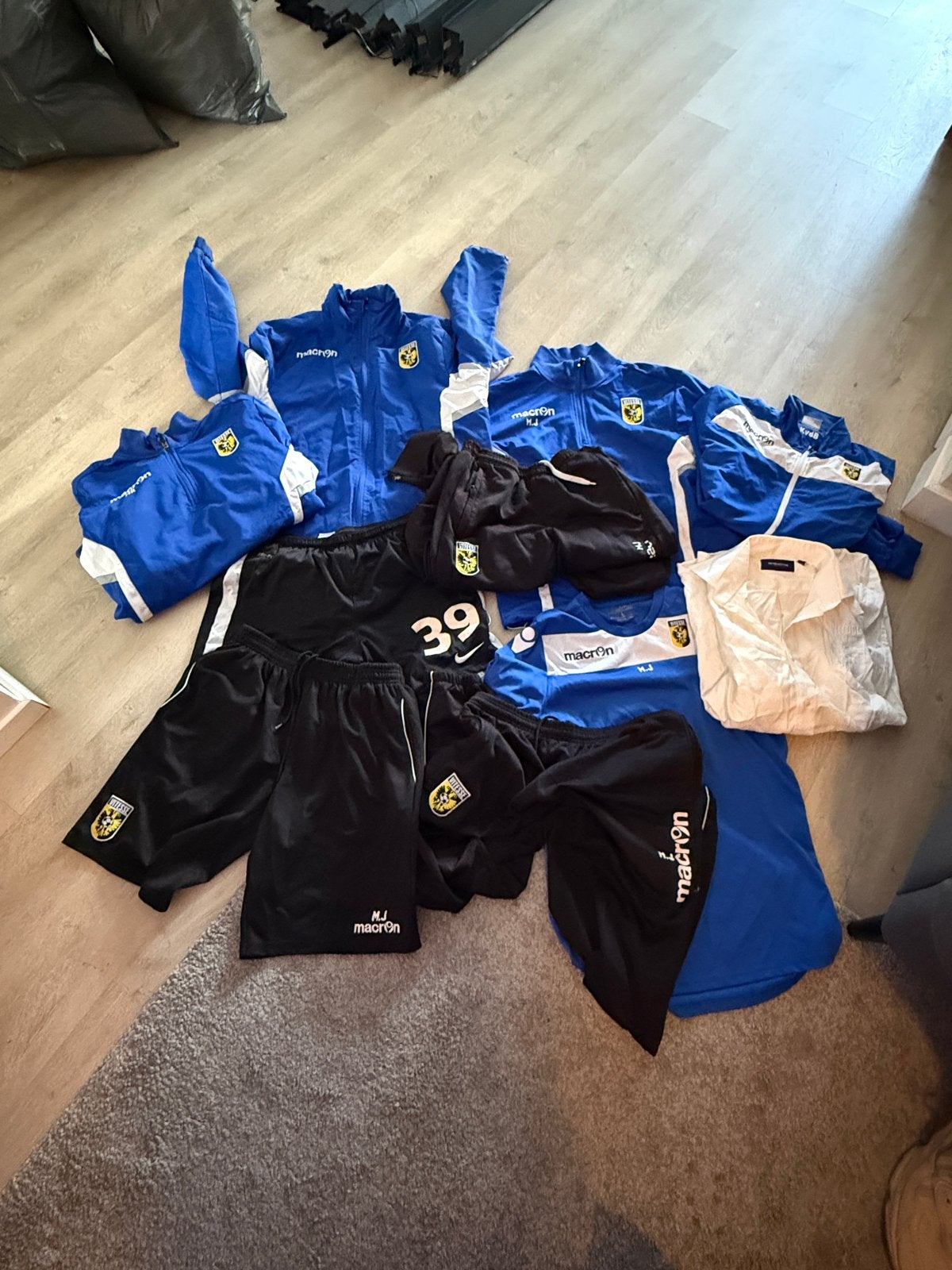 Voetbalkleding pakket - Michael Jansen (Macron, Nike), Kleding | Heren, Blauw, Overige maten, Ophalen of Verzenden, Voetbal