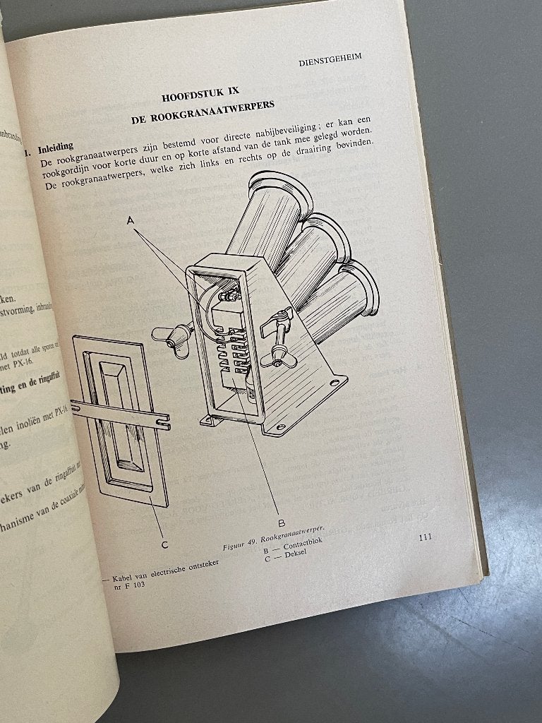 Handboek voor schutter van de lichte tank AMX-13 uit 1965 , Ophalen of Verzenden, Landmacht, Nederland