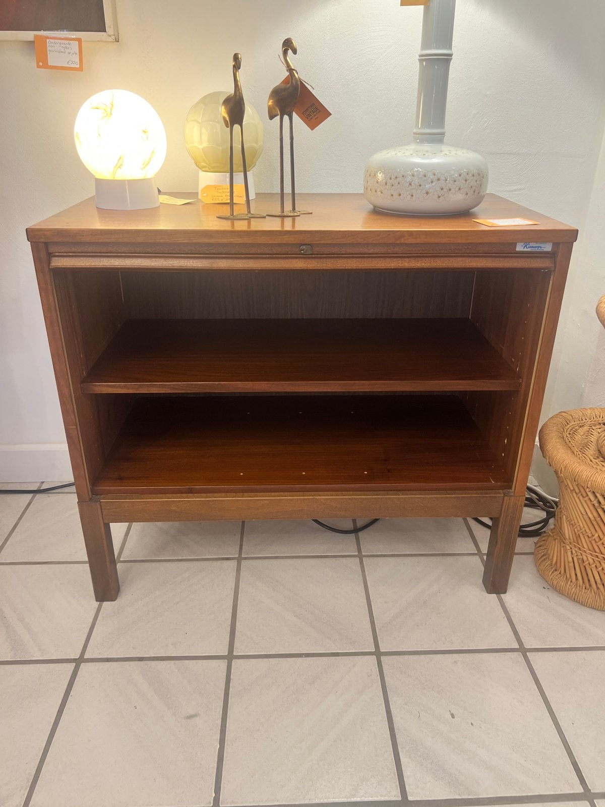 Vintage platenmeubel / kastje met roldeur, Kinnarps Zweden, Gebruikt, Onbekend, Onbekend, Kinnarps