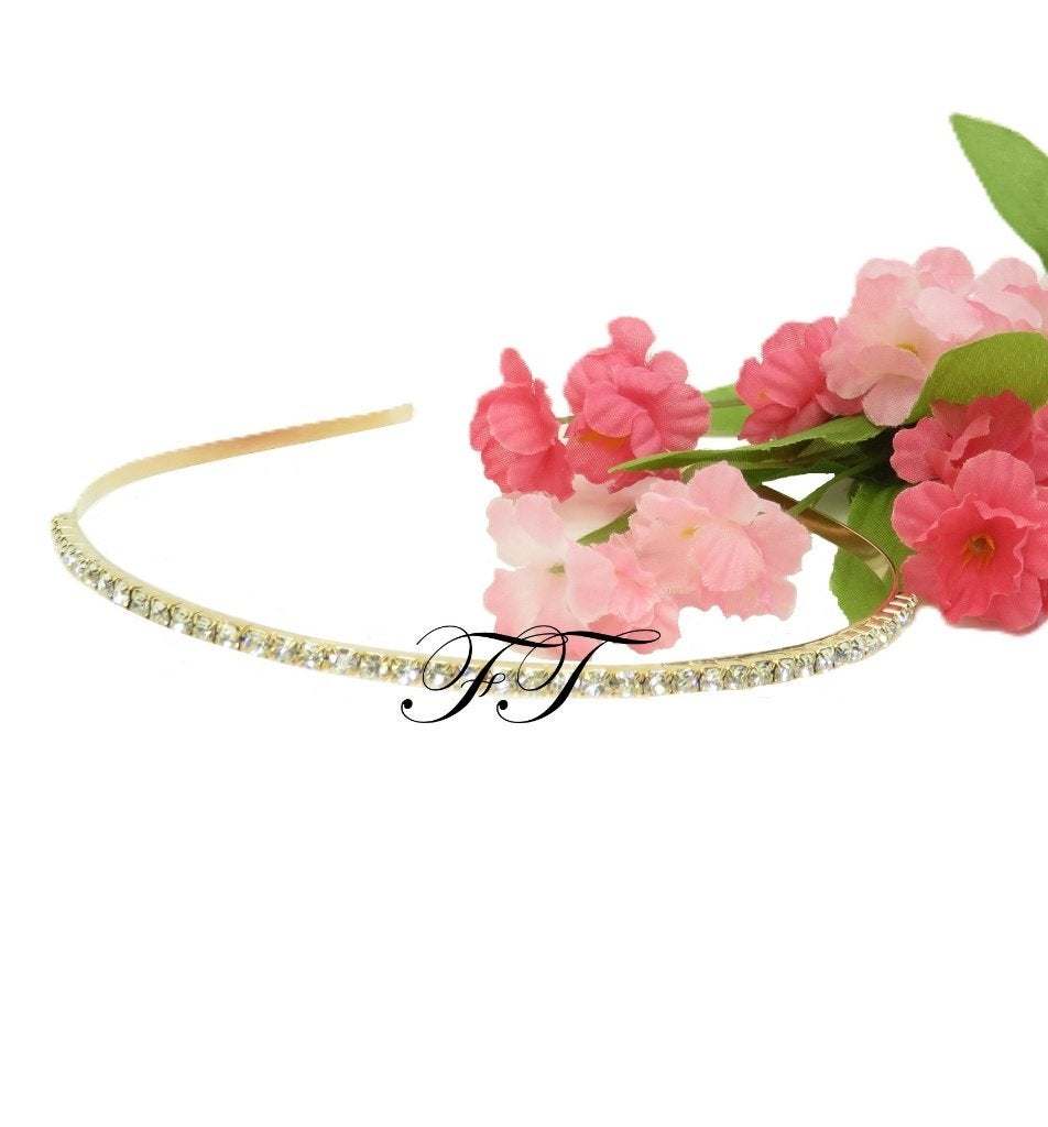 Prachtige goud gekleurde strass diadeem., Sieraden, Tassen en Uiterlijk, Overige Accessoires, Ophalen of Verzenden, Nieuw
