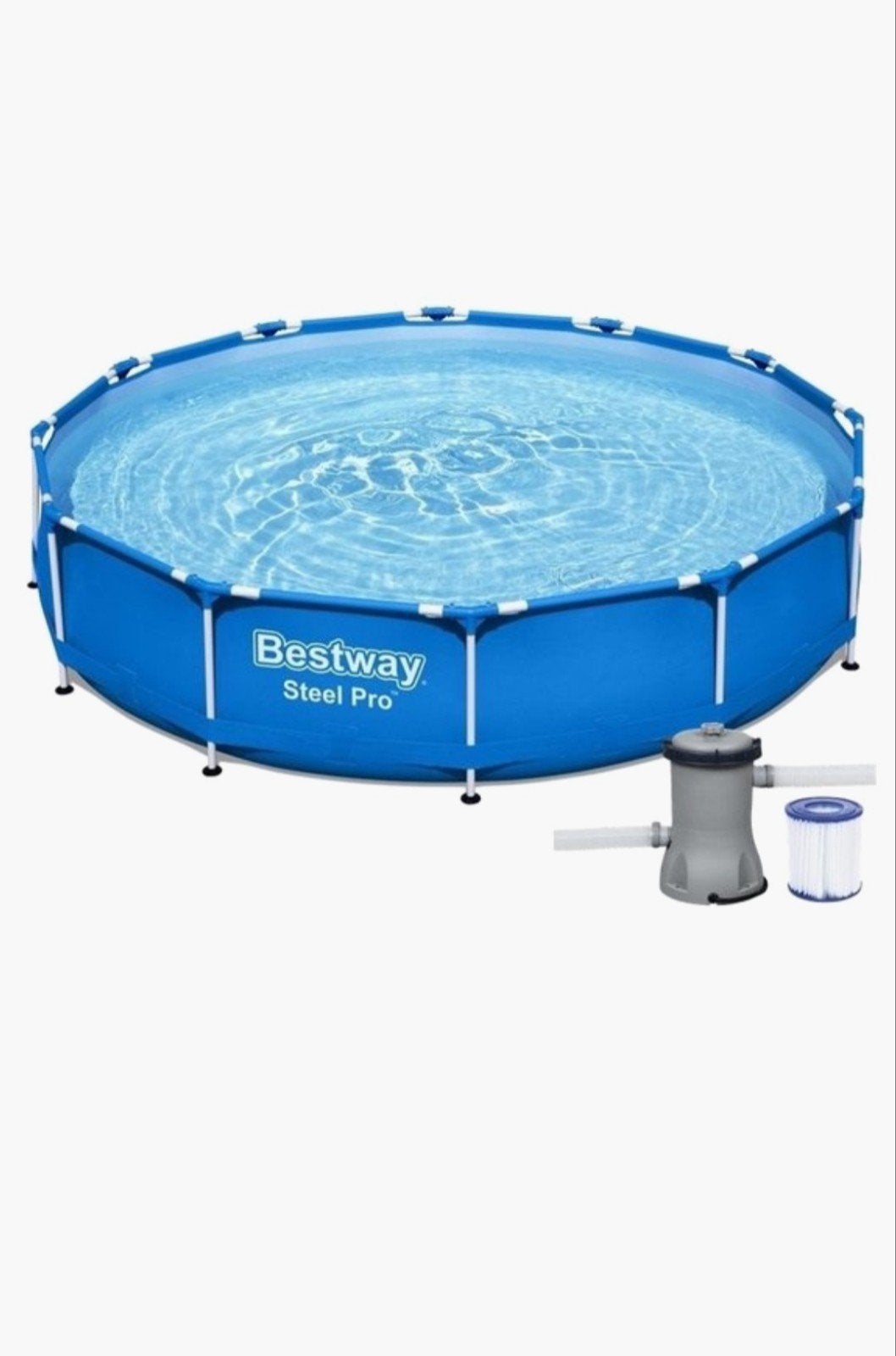 Bestway Opzetzwembad 366x76 cm met pomp en solar afdekzeil, Ophalen, Rechthoekig, Opzetzwembad, Minder dan 80 cm