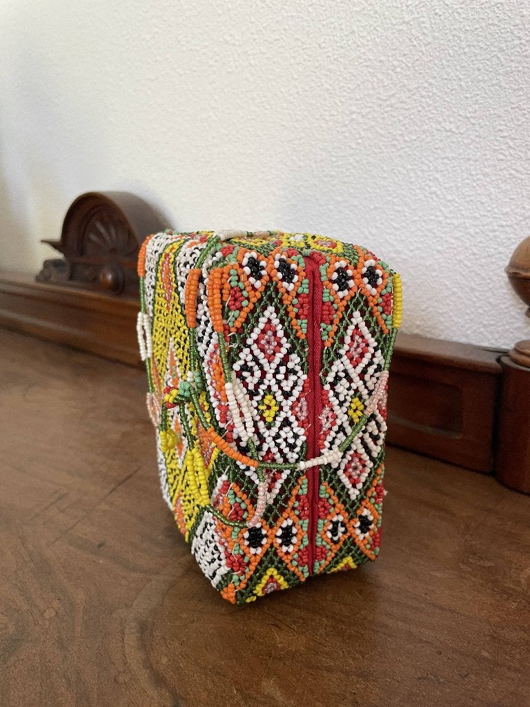 Handgemaakte kralentas, Antiek en Kunst, Sieraad, Handgemaakt, Meerkleurig, Overige herkomsten