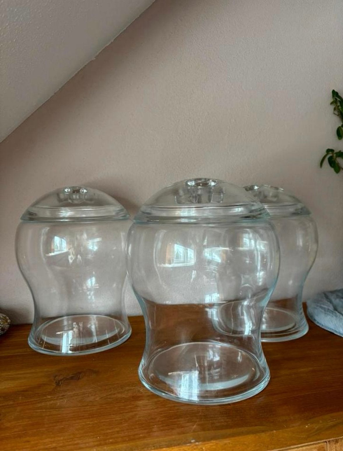 Glazen voorraad potten set 3, Huis en Inrichting, Ophalen, Zo goed als nieuw