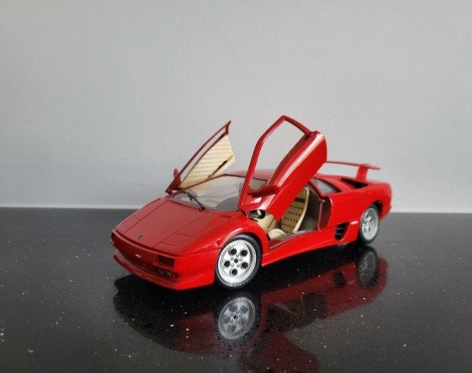 Lamborghini Diablo schaalmodel - Rood - Gedetailleerd, Ophalen of Verzenden, Zo goed als nieuw, Overige typen