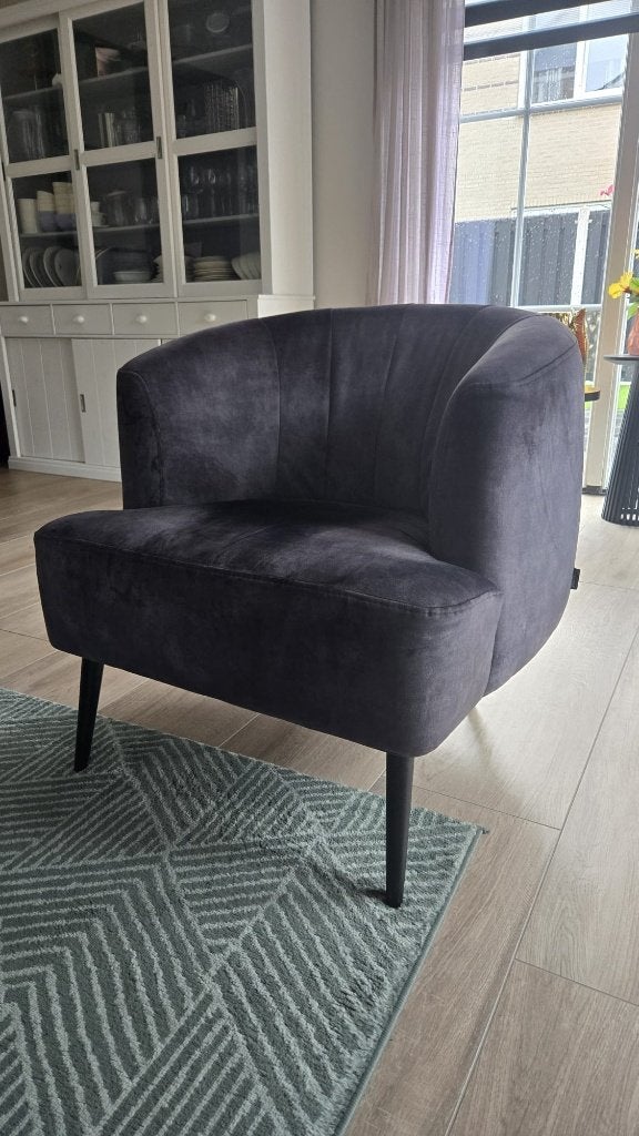Lekkere stoffen TV stoel donker gekleurd, Ophalen, Gebruikt, Zwart, Retro
