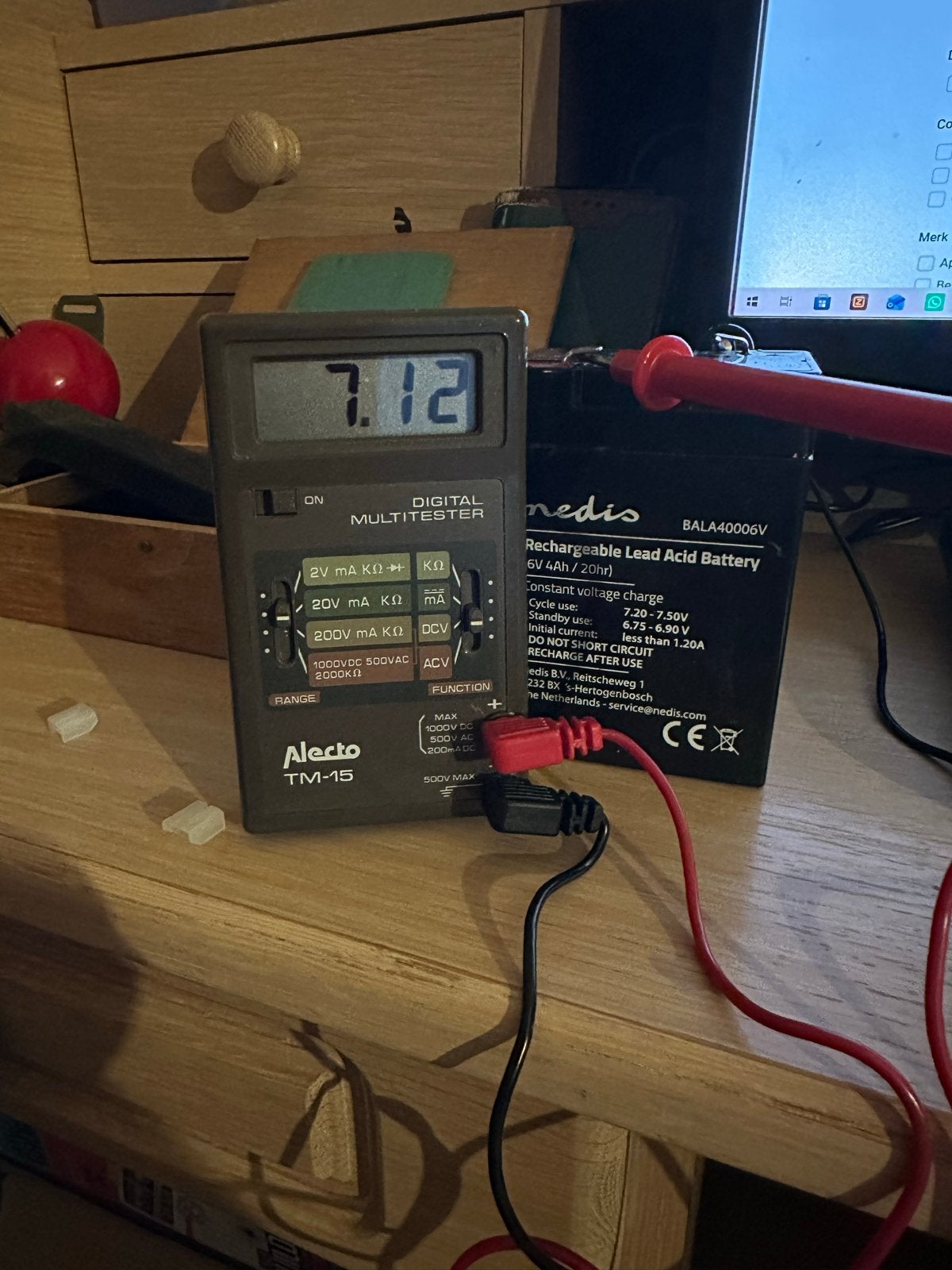 Nedis Loodaccu 6V 4Ah - Getest en Werkend, Ophalen, Gebruikt, Oplaadbaar