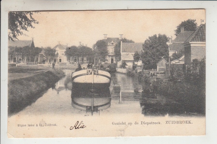 Zuidbroek, Gezicht op de Diepstreek, Verzamelen, Ophalen of Verzenden, Voor 1920, Gelopen, Groningen