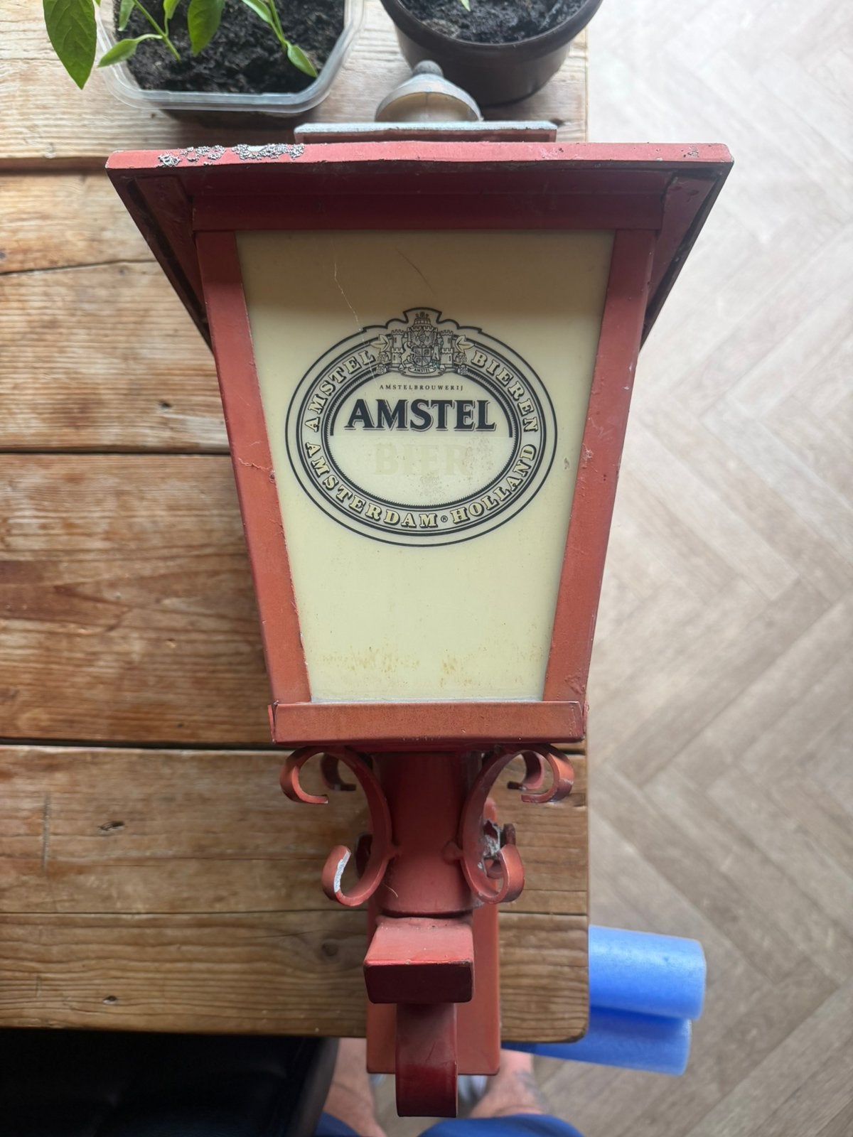 Leuke amstel lantaarn, Verzamelen, Ophalen, Zo goed als nieuw, Reclamebord, Plaat of Schild, Amstel