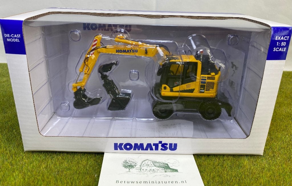 Komatsu PW148-11 standaard bak en grijpbak 1:50 UH, Ophalen of Verzenden, Nieuw, Hijskraan, Tractor of Landbouw, Overige merken