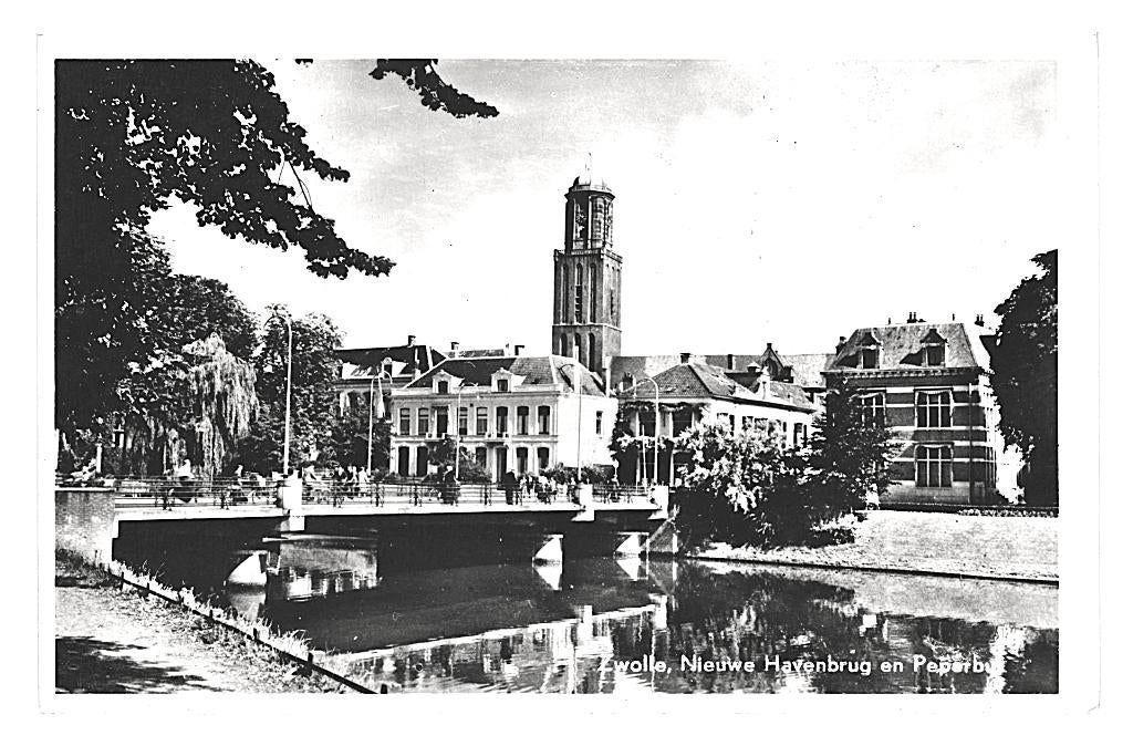 983535 Zwolle Ov 1955 Nieuwe Havenbrug Niet gelopen, Ophalen of Verzenden, 1940 tot 1960, Ongelopen, Overijssel