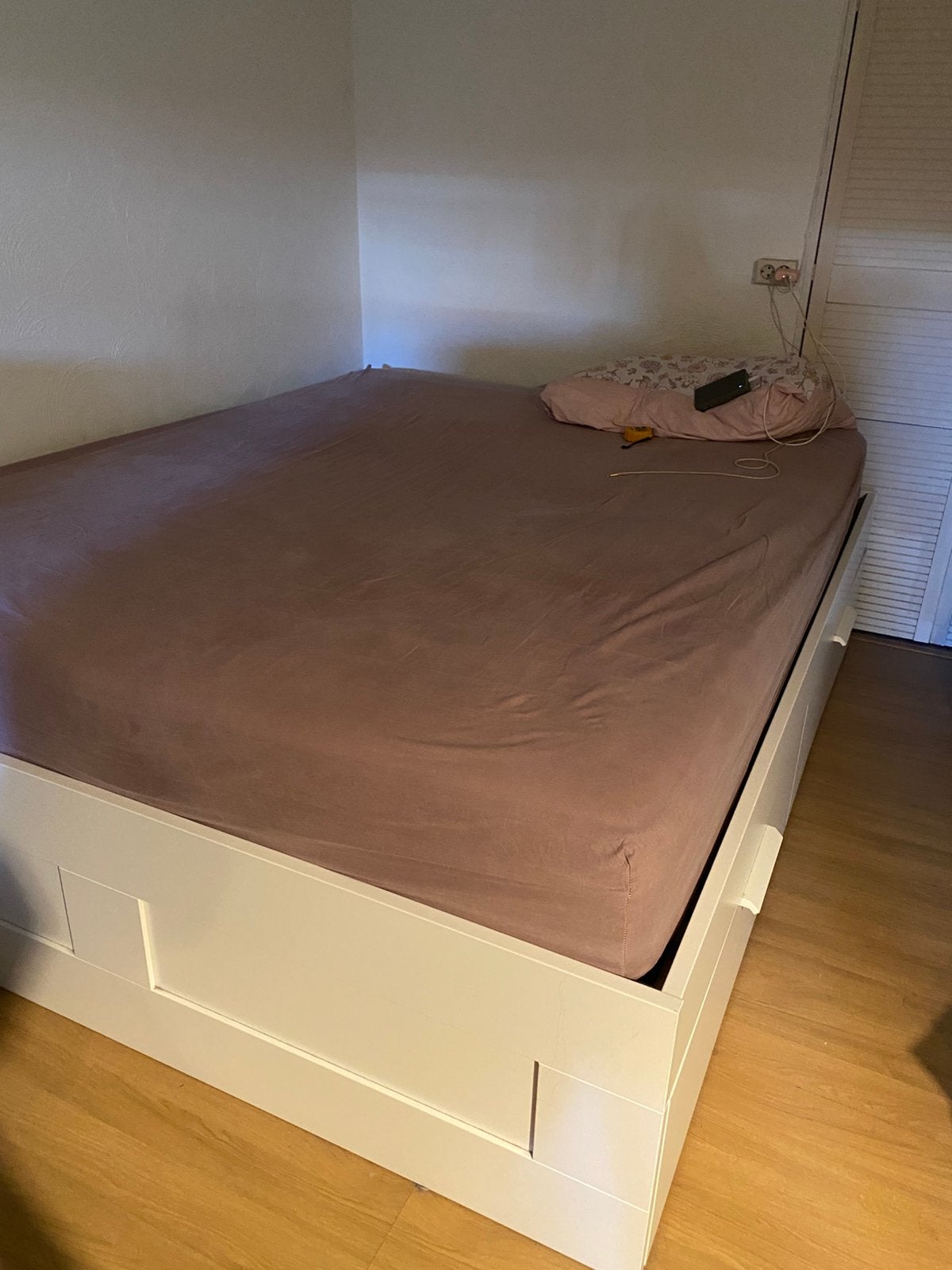 Bed frame, slat en mattress, Huis en Inrichting, Ophalen, Tweepersoons, 140 cm, Zo goed als nieuw