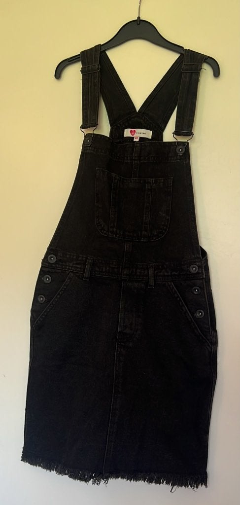 koton denim jurk salopette maat 40, Kleding | Dames, Jurken, Maat 38/40 (M), Verzenden, Zwart, Zo goed als nieuw