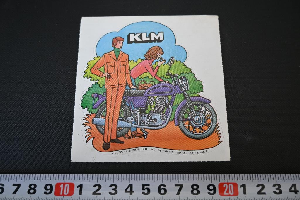 sticker KLM kleding - strip motor, Ophalen, Zo goed als nieuw