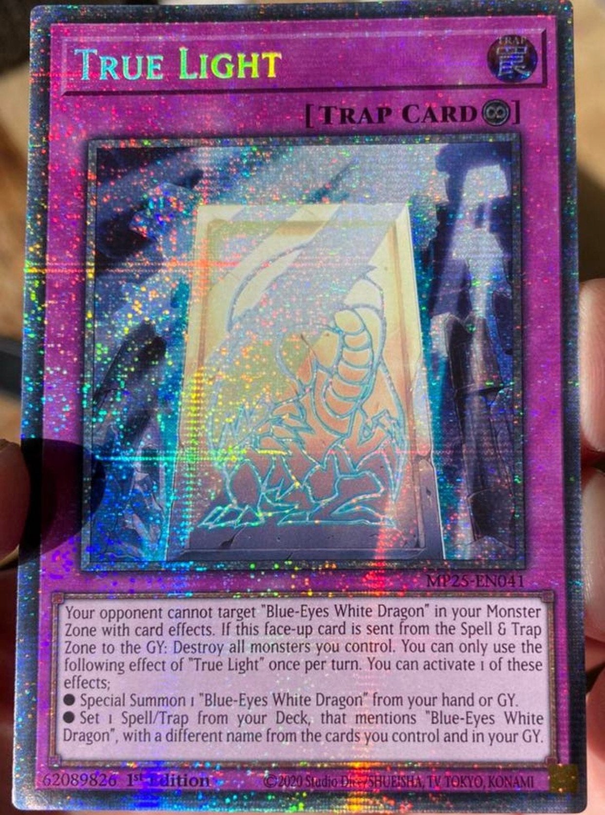 Yu-Gi-Oh! True Light MP25 1st Edition Starlight Rare !, Ophalen of Verzenden, Zo goed als nieuw, Losse kaart, Foil