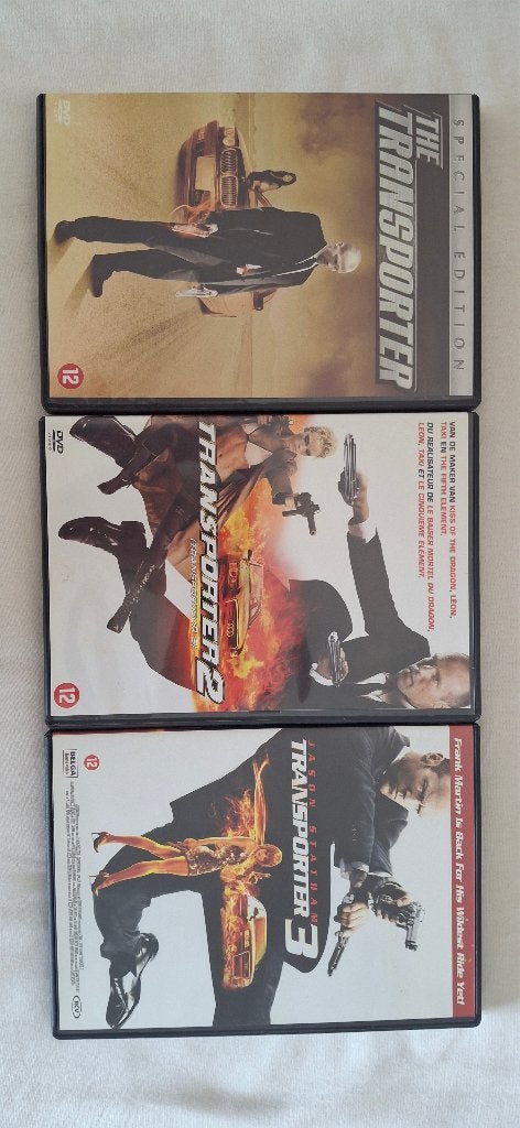 The Transporter - 3 dvd's, Cd's en Dvd's, Vanaf 12 jaar, Ophalen, Zo goed als nieuw, Inclusief doosje
