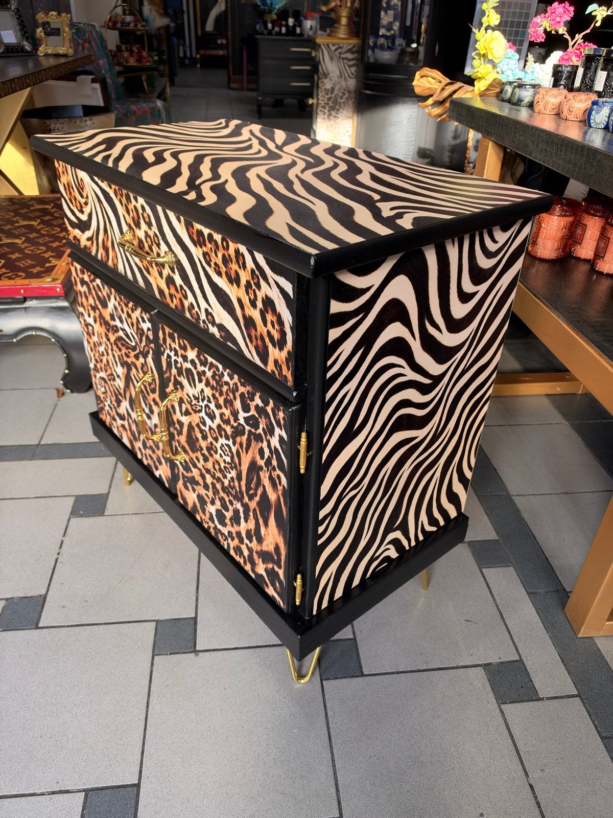 Uniek Luipaard & Zebra Print Kastje - Dierenprint Design, Ophalen, Marlons, Eu, Zo goed als nieuw