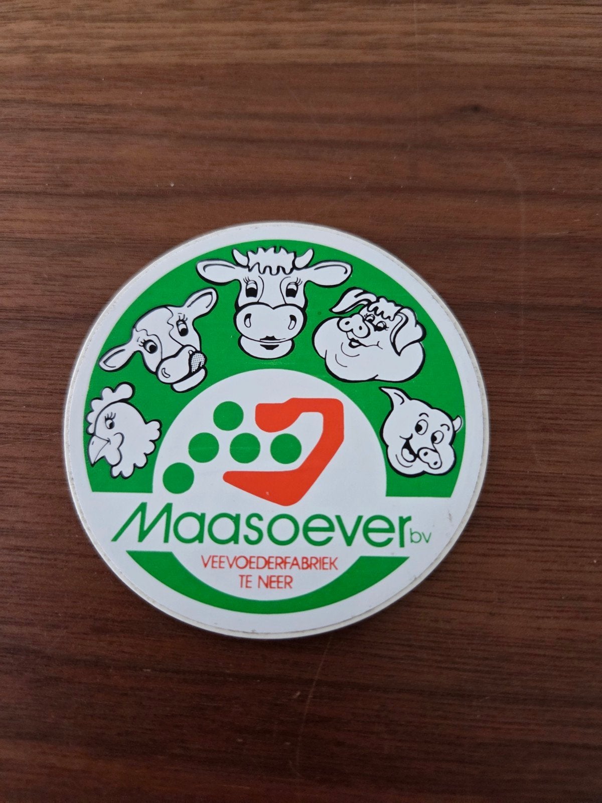 11800 Vintage Maasoevers Veevoederfabriek Sticker - Dieren, Ophalen of Verzenden, Gebruikt, Dier en Natuur