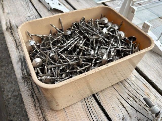 golfplaat nagels dakplaten paraplu spijkers rvs nieuw, Zwart, Nieuw, Ophalen of Verzenden, Minder dan 5 m²