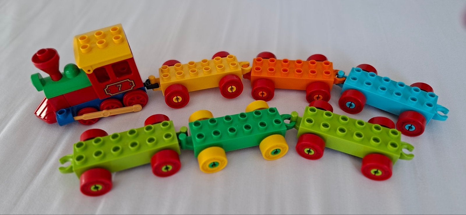 Kleurrijke Duplo Trein met Wagons - Perfect voor Peuters, Ophalen, Gebruikt, Overige thema's, Duplo