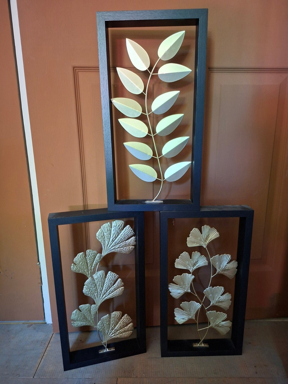 3 mooi lijsten met goudkleurige bladeren decoratie, Ophalen of Verzenden, Zo goed als nieuw, Nvt, Nvt