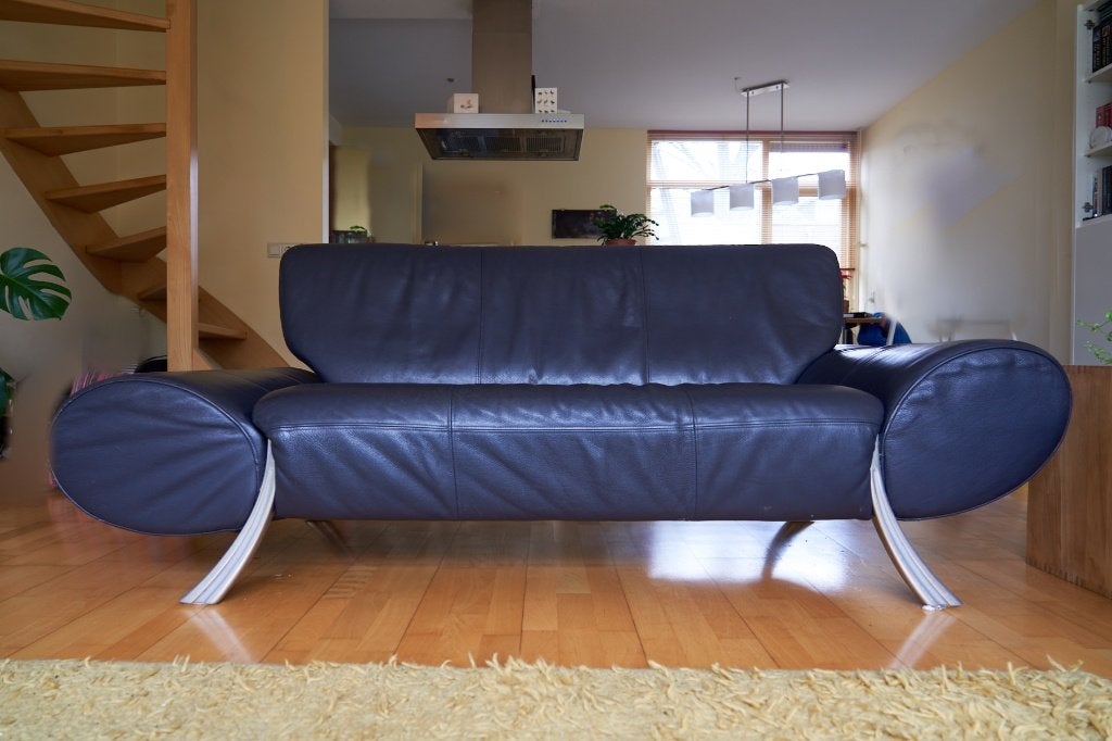 Prachtige Rolf Benz 2,5 zits leren bank, Ophalen, Gebruikt, 150 tot 200 cm, Tweepersoons