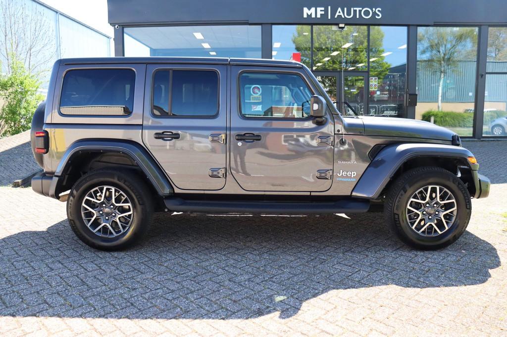 Jeep Wrangler Unlimited 4xe 380 Sahara|Leder|360|ACC|Stuur &, Auto's, Jeep, Automaat, 4 cilinders, 2248 kg, Vierwielaandrijving