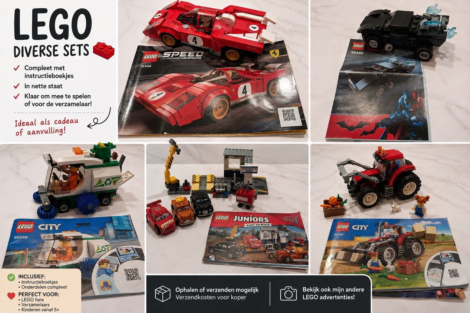 Diverse LEGO sets: Speed Champions, City, Juniors, Batman, Ophalen of Verzenden, Gebruikt, Overige merken