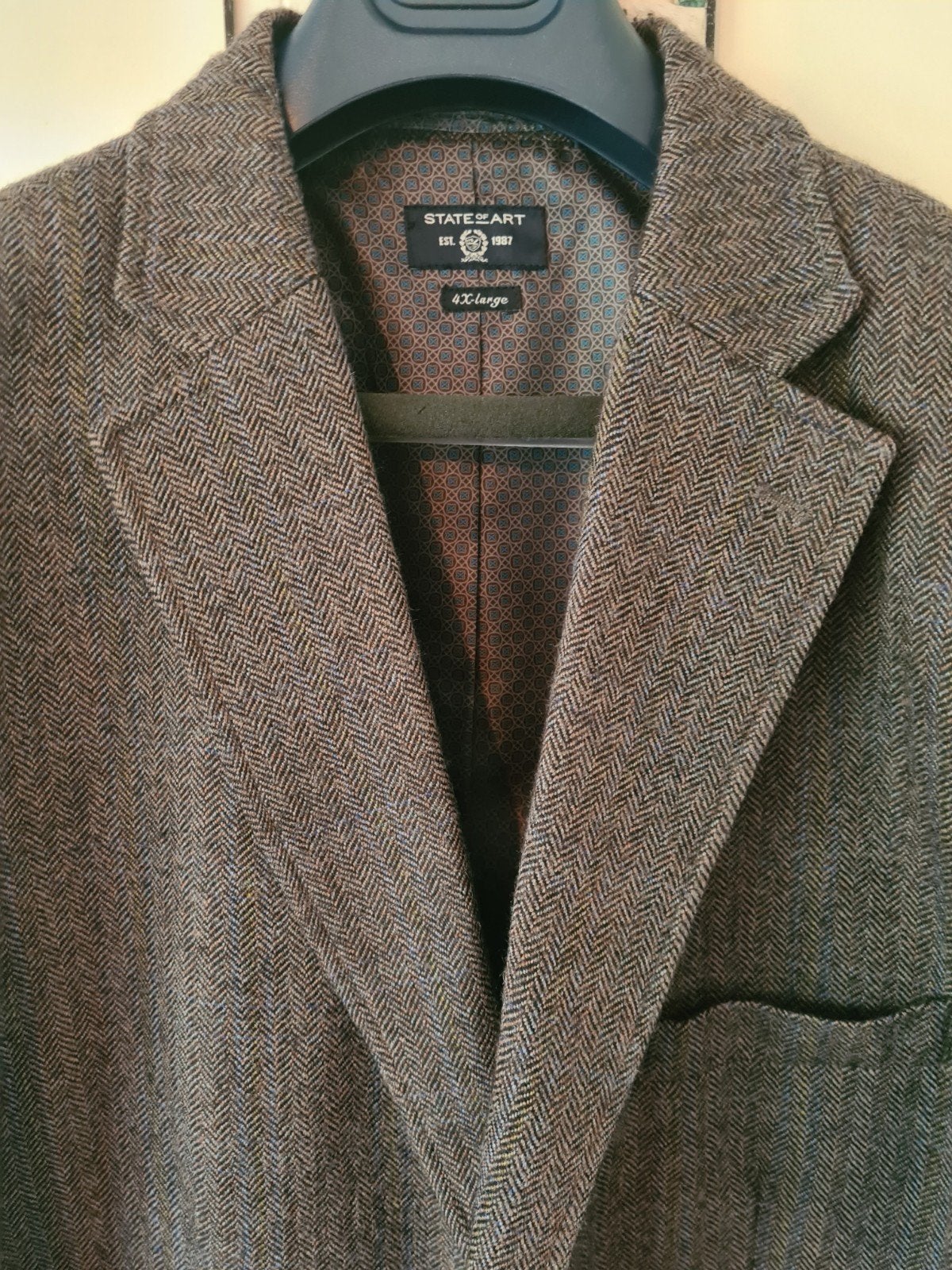 Als NIEUW!! - State of Art - Blazer, 40% Wol, 4XL Valt Klein, State of Art, Bruin, Overige maten, Ophalen of Verzenden