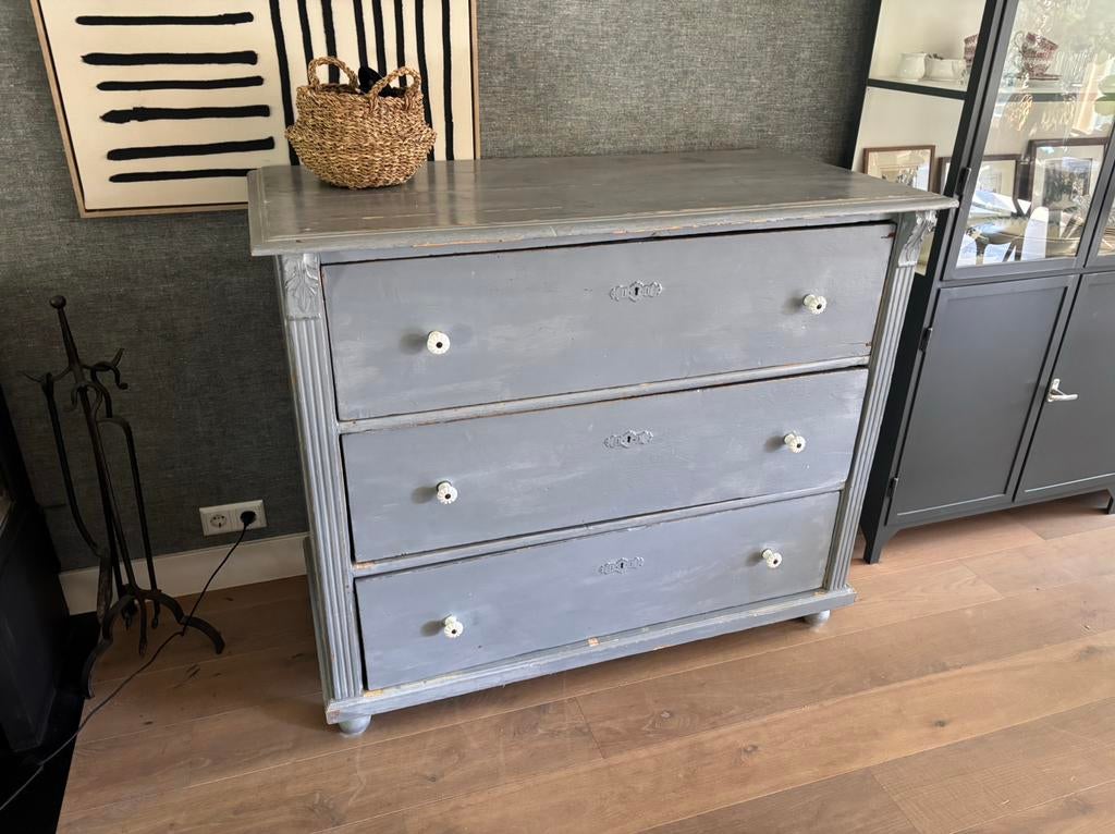 Prachtige brocante commode ladekast van Dijk & Ko, Gebruikt, 100 tot 150 cm, 100 tot 150 cm, Ophalen of Verzenden
