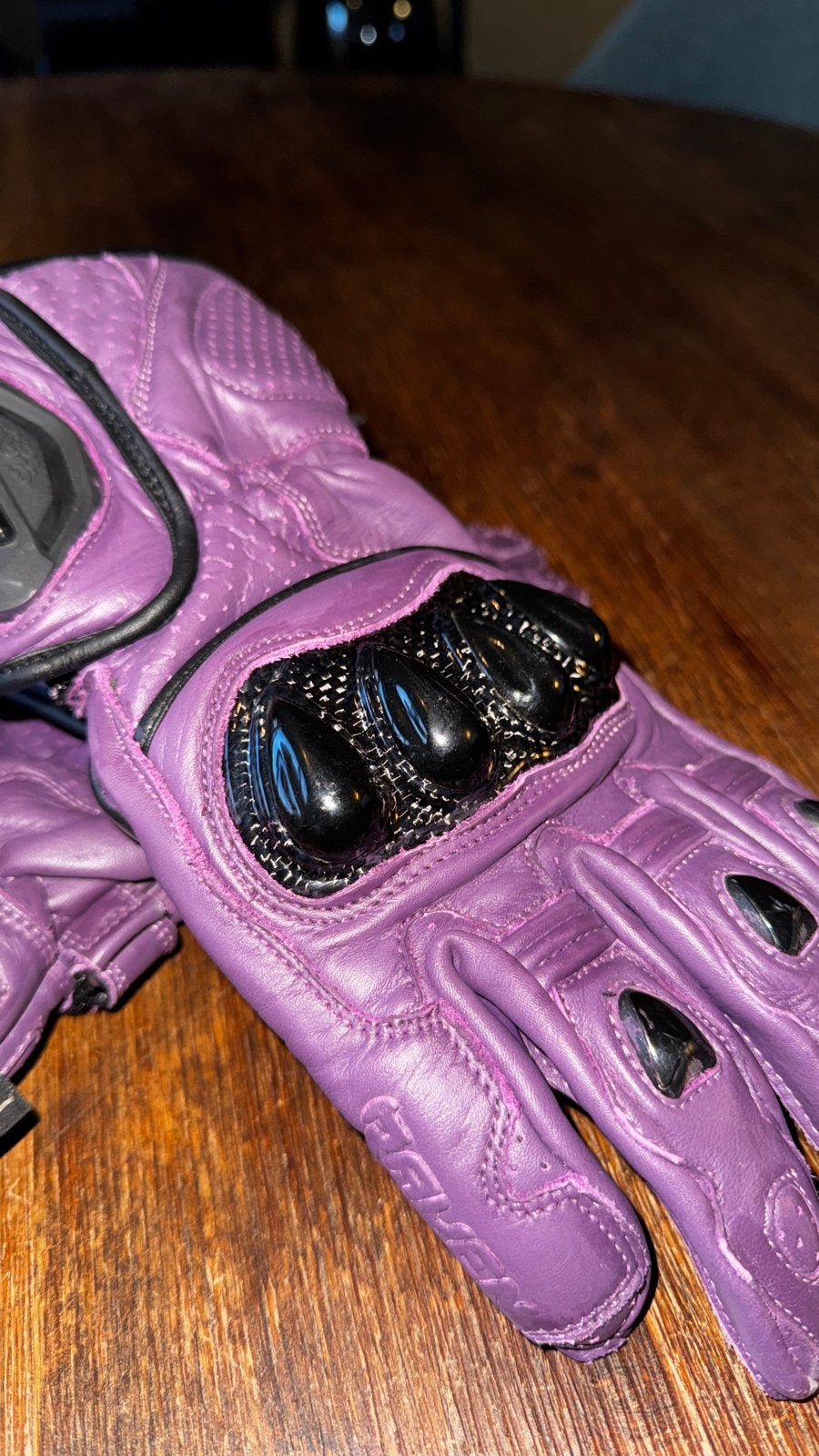 Paarse Raven motorhandschoenen maat L, Motoren, Kleding | Motorkleding, Ophalen, Tweedehands, Heren, Handschoenen