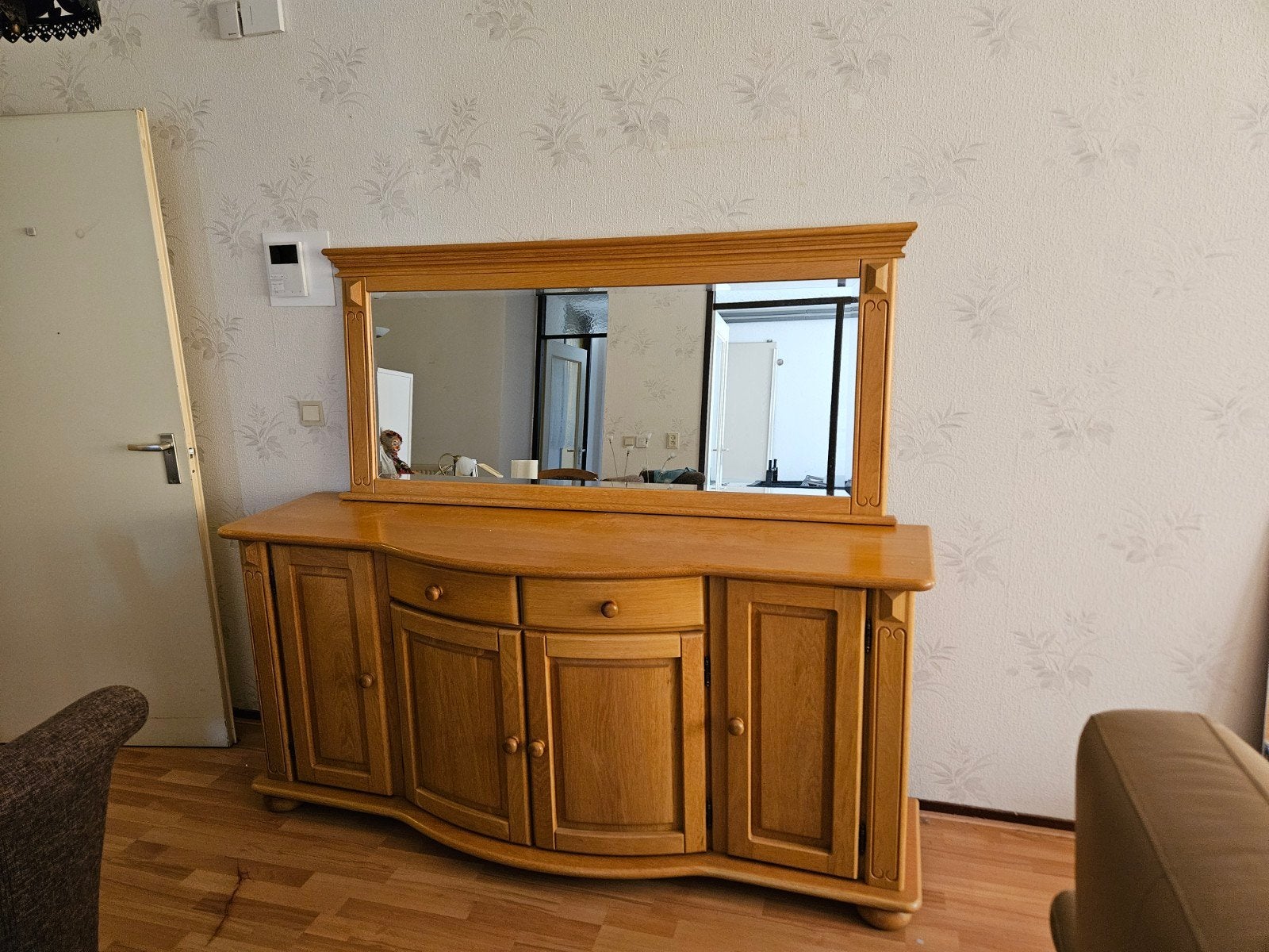 Dressoir met bijpassende spiegel, Ophalen of Verzenden, Zo goed als nieuw, 25 tot 50 cm, Minder dan 100 cm