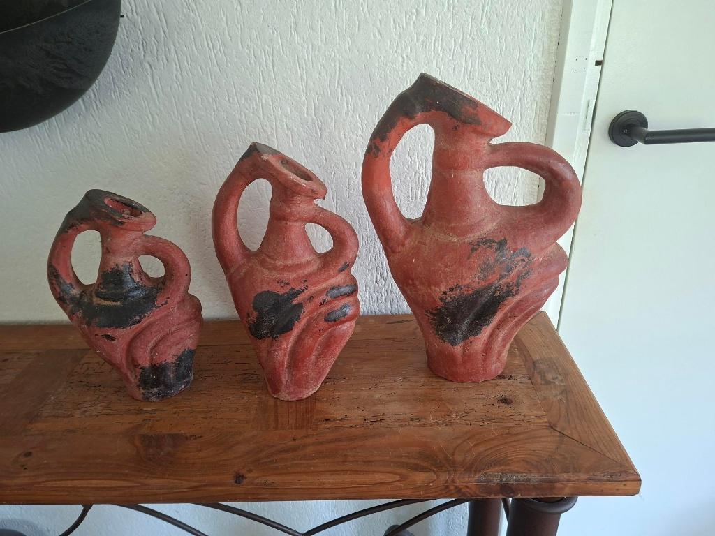 Set van 3 oude kruiken/vazen in terracotta kleur, Ophalen
