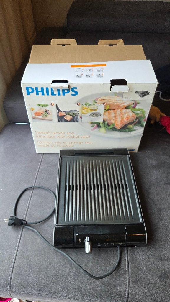 Philips Tafelgrill HD4417/20, Ophalen of Verzenden, Vaatwasmachinebestendig, Gebruikt, Tafelgrill