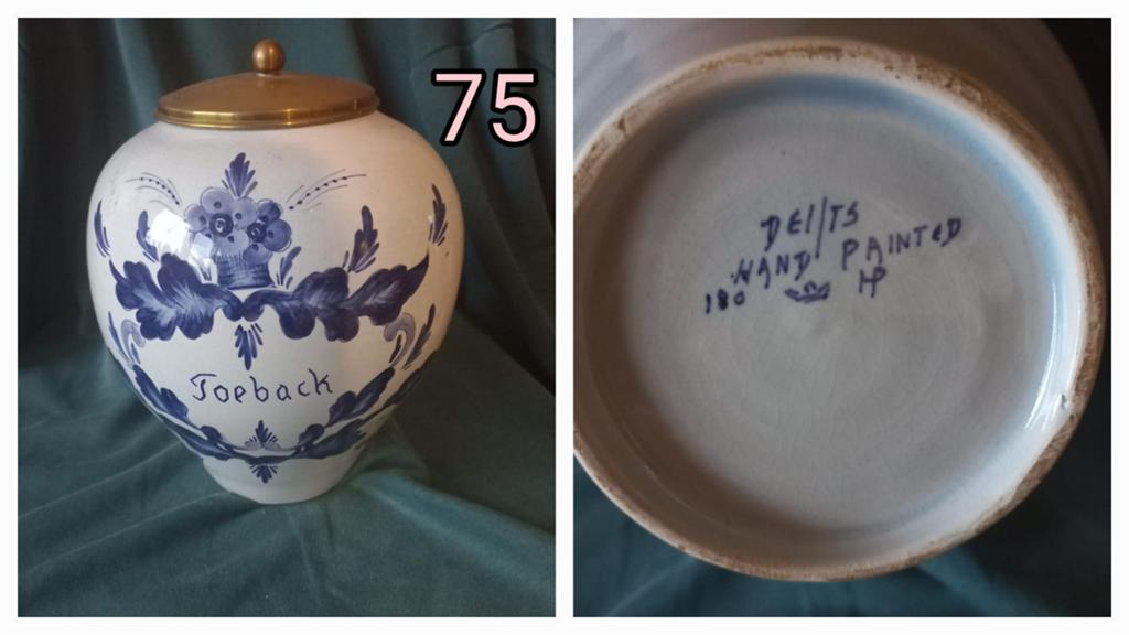 Delfts Blauw Tabakspot - Handgeschilderd, Antiek en Kunst, Ophalen