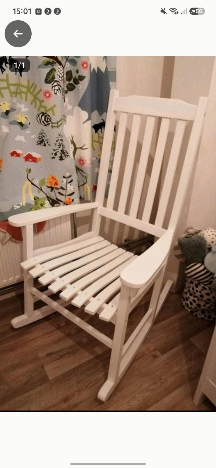 Witte schommelstoel, Kinderen en Baby's, Ophalen, Zo goed als nieuw, Stoel