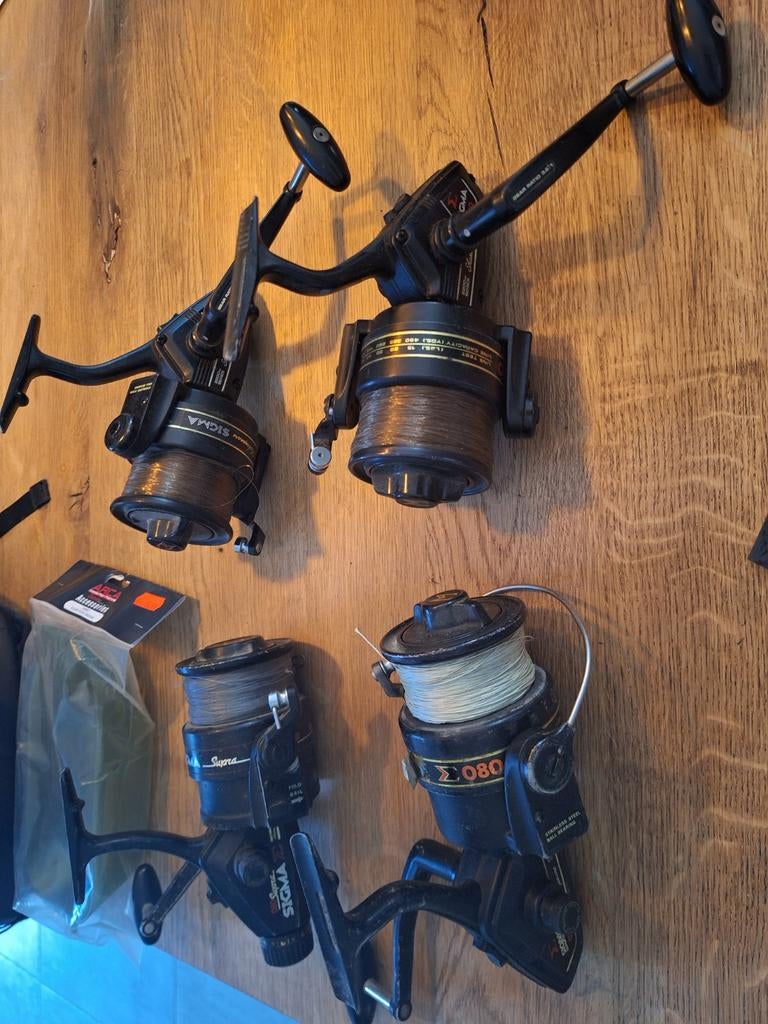 4x Shakespeare Sigma 080 Molens (3x 2200, 1x 2500 Supra), Watersport en Boten, Ophalen of Verzenden, Molen