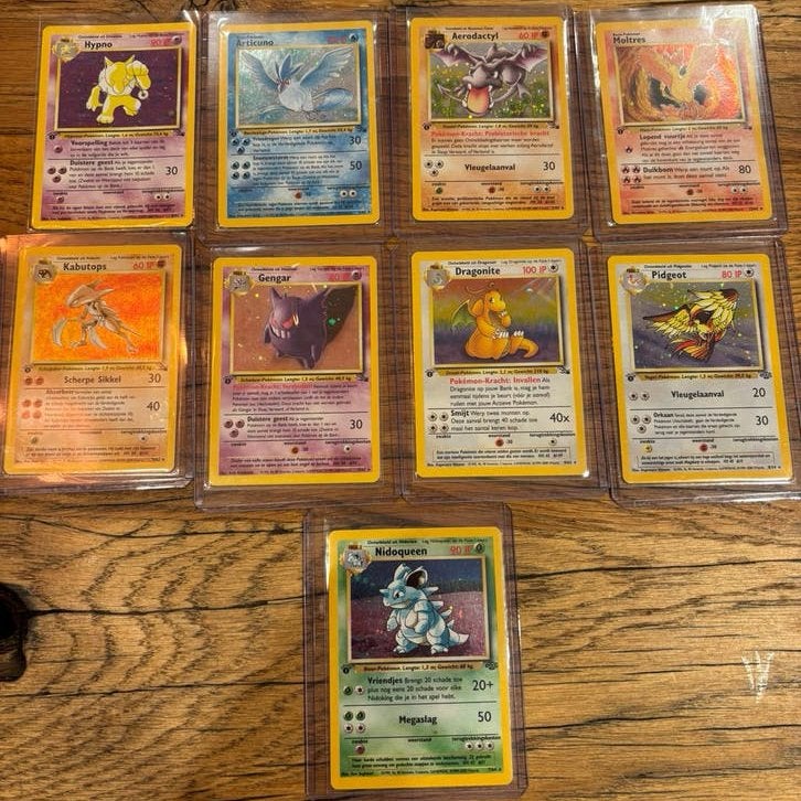 1st edition collectie, holo’s, gengar, oude pokemon kaarten, Ophalen, Zo goed als nieuw, Meerdere kaarten