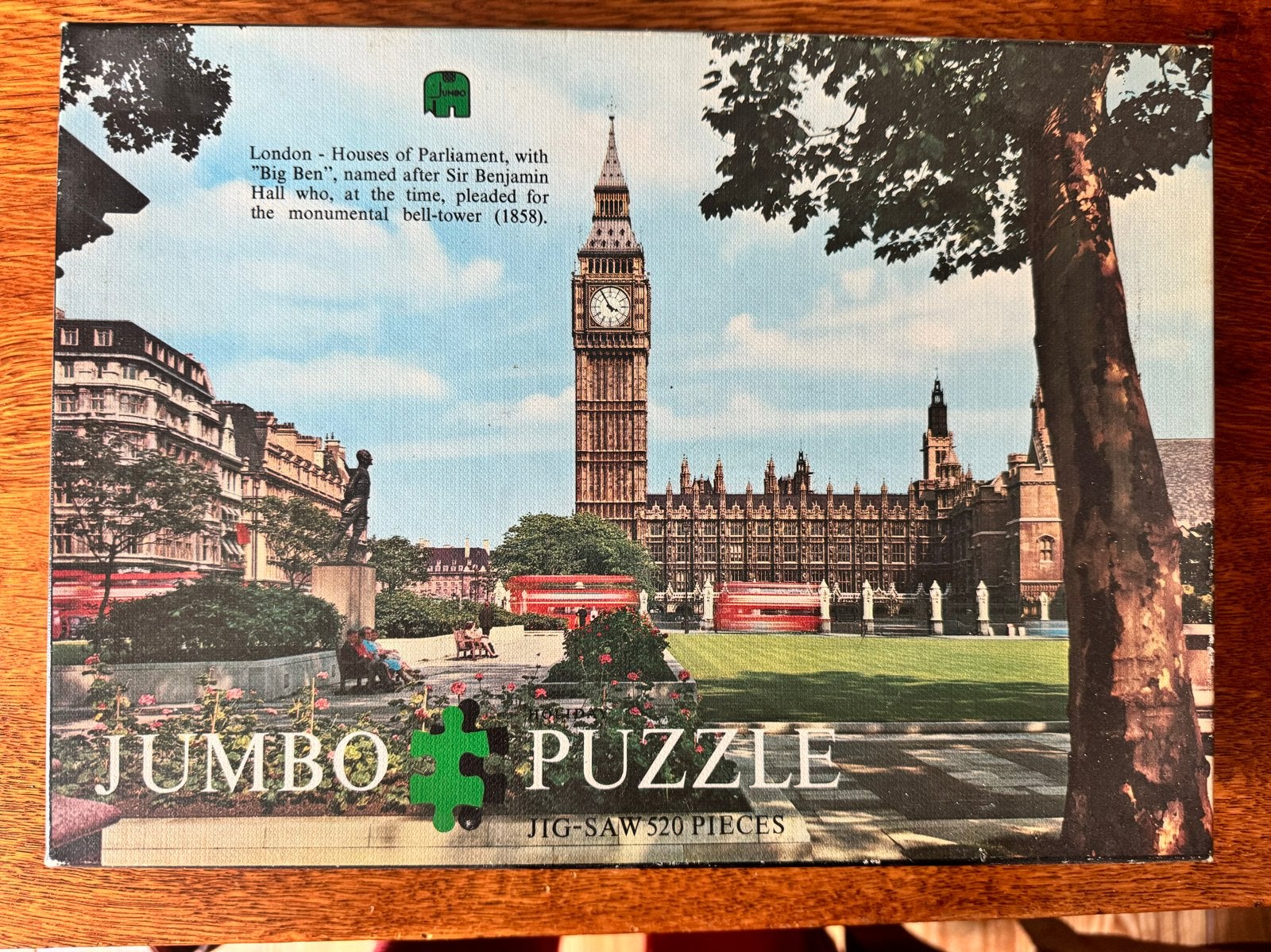 Jumbo Legpuzzel Londen Big Ben 520 stukjes, Hobby en Vrije tijd, Denksport en Puzzels, Gebruikt, Legpuzzel, 500 t/m 1500 stukjes