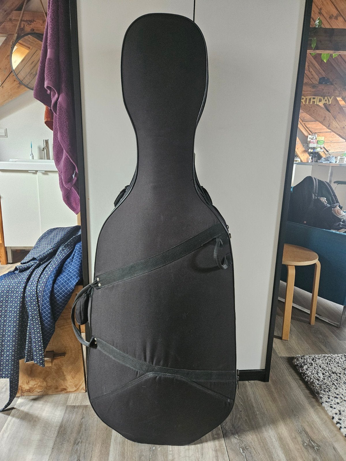 Black Cello Case, Ophalen of Verzenden, Gebruikt, Cello