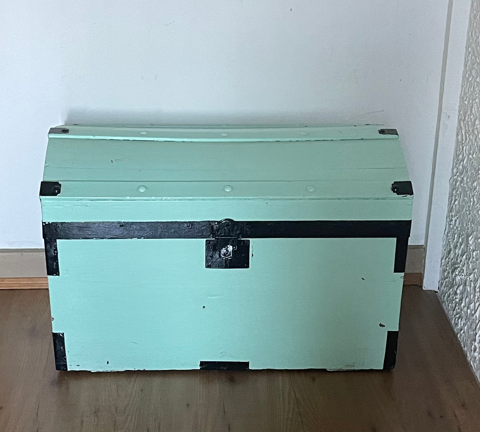 Vintage koffer/kist in mintgroen, Ophalen, 50 – 75, Gebruikt, 50 tot 100 cm