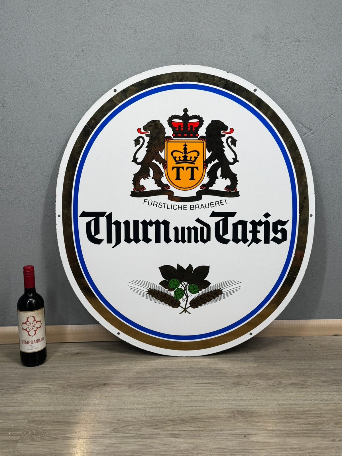 XXL Thurn und Taxis Emaille Reclamebord h85,5 b76 d0,3, Verzamelen, Ophalen of Verzenden, Zo goed als nieuw, Reclamebord, Plaat of Schild
