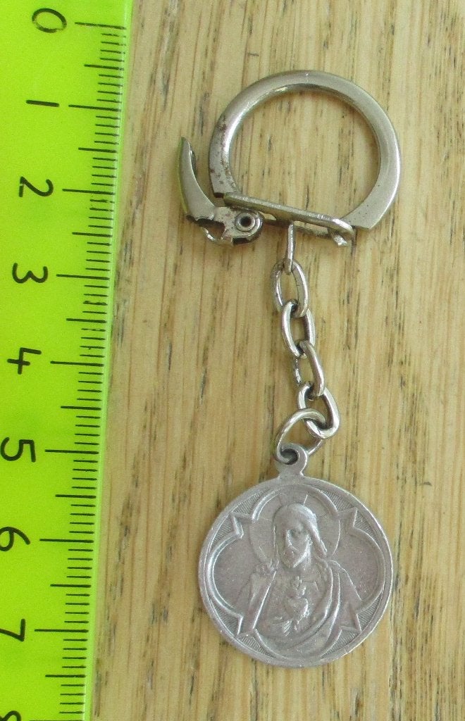 Vintage sleutelhanger Jezus / Maria en Jezus, Verzamelen, Religie, Ophalen of Verzenden, Gebruikt, Christendom | Katholiek