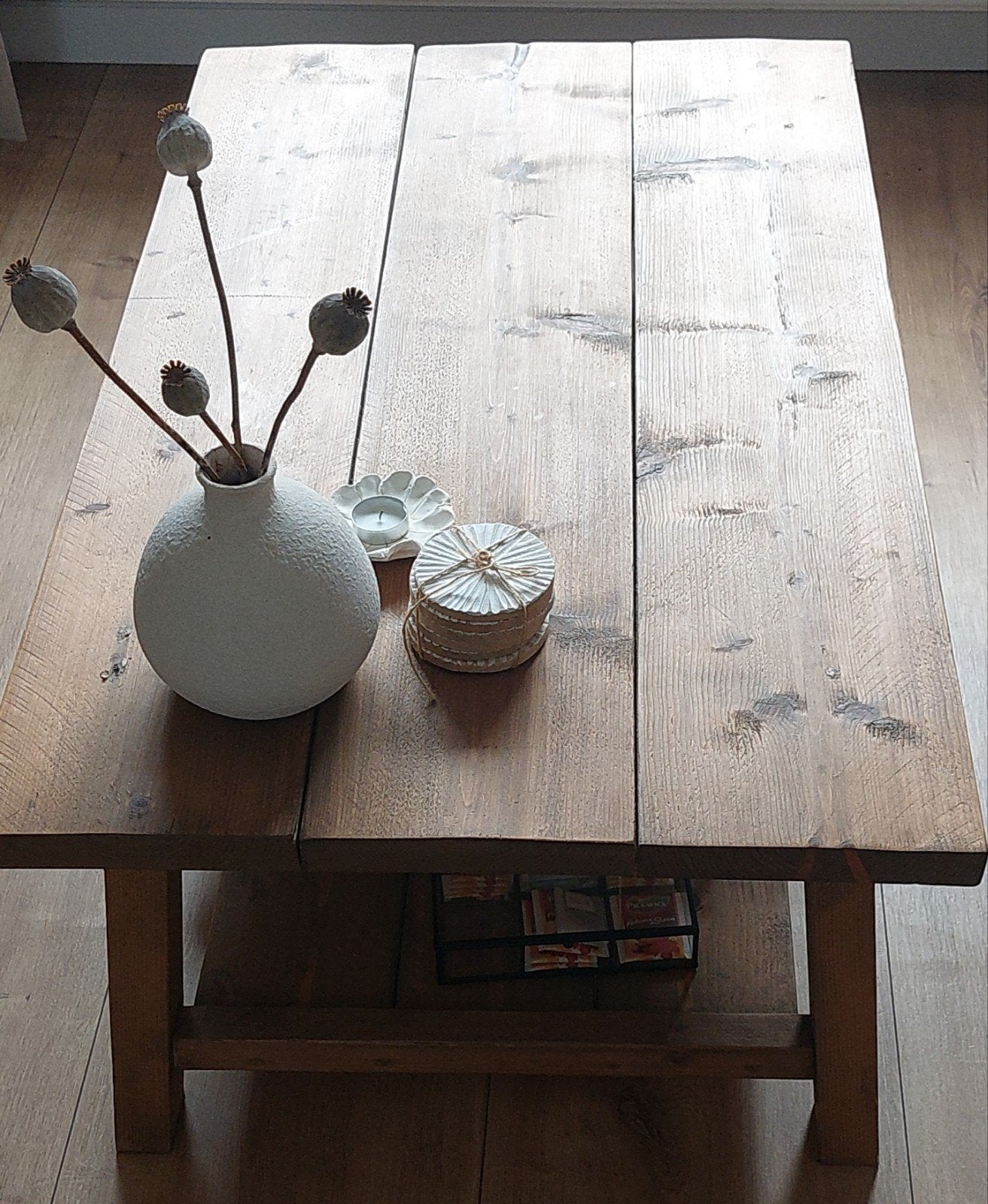 Mooie houten salontafel 100x60x45 cm, Gebruikt, 100 tot 150 cm, Overige houtsoorten, 50 tot 100 cm