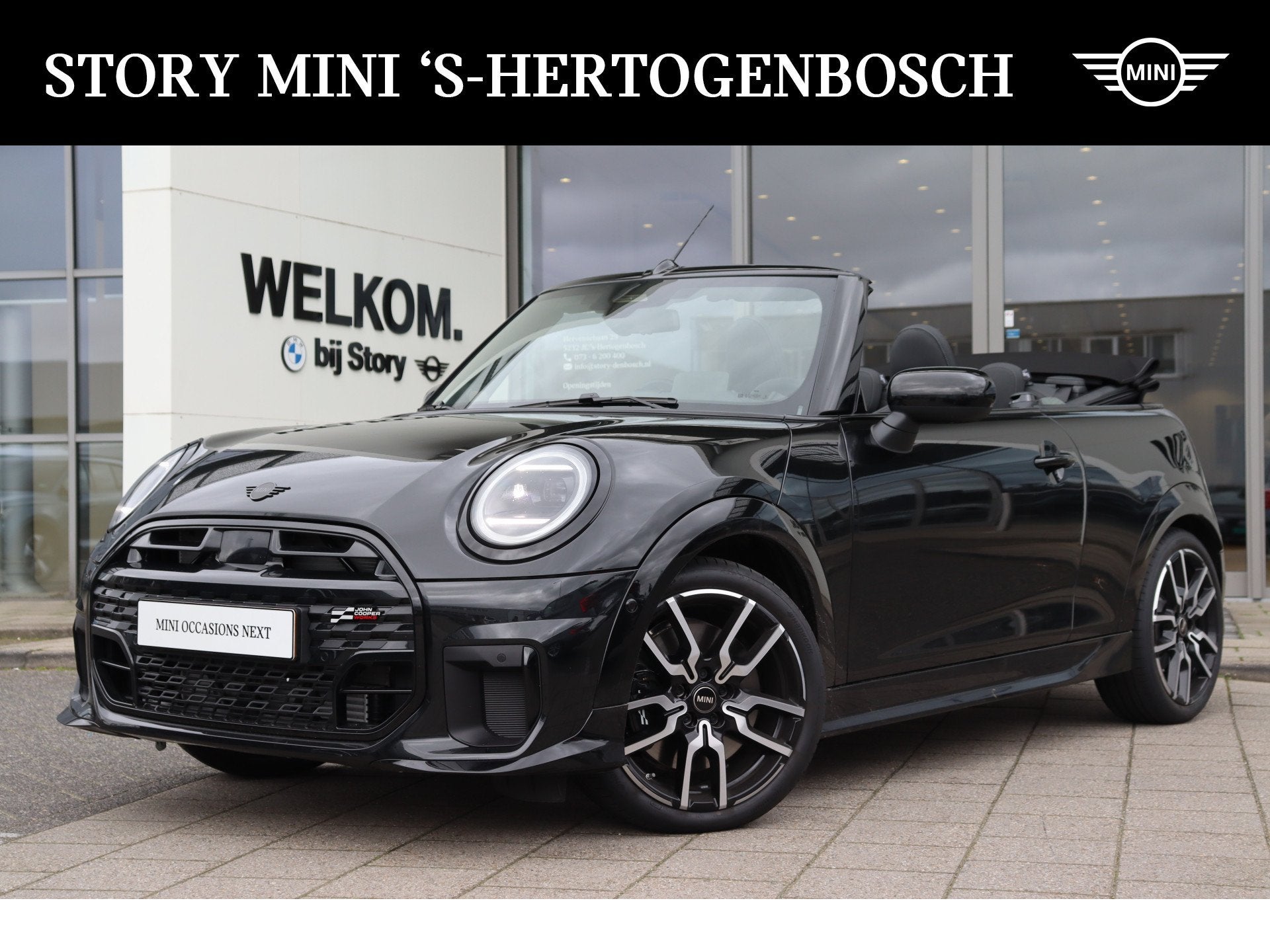 MINI Cabrio Cooper C Automaat / John Cooper Works / Pakket M, 15 km/l, Gebruikt, 4 stoelen, Zwart
