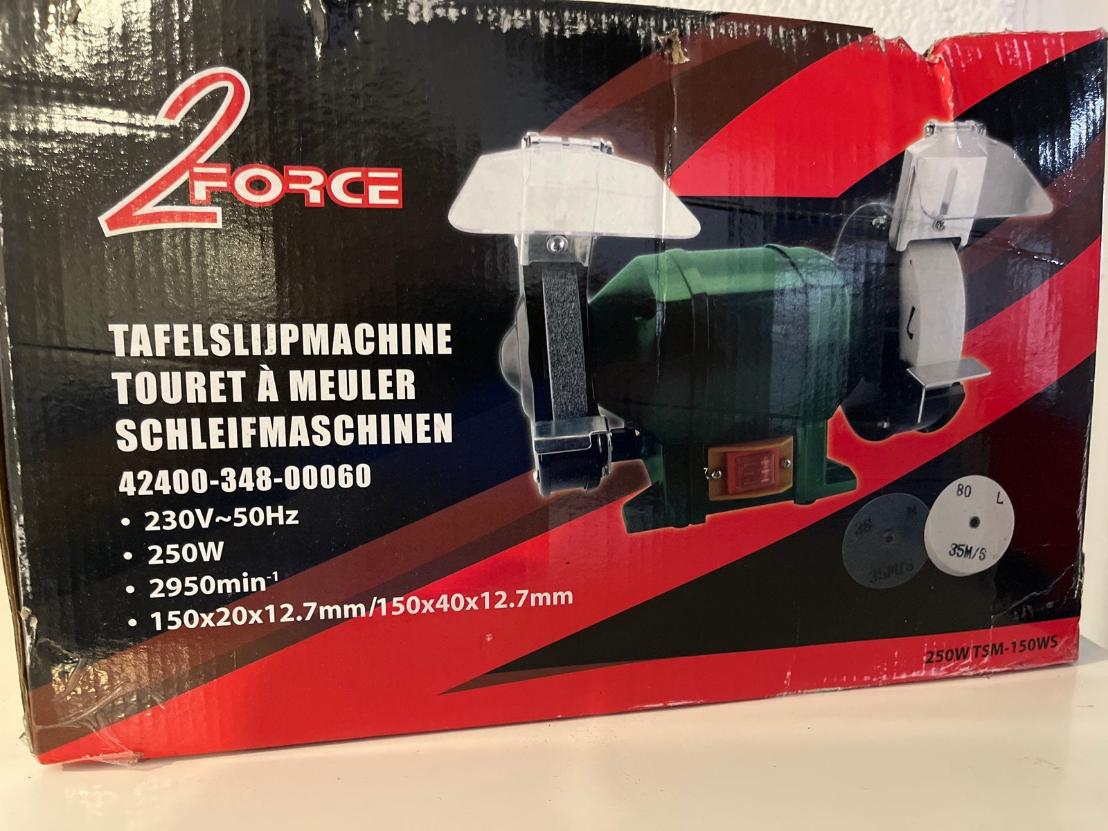 2Force Tafelslijpmachine 250W - Nieuw in doos, Doe-het-zelf en Verbouw, 2 force, 2@force.auwe, 2 force ouwe, Nieuw
