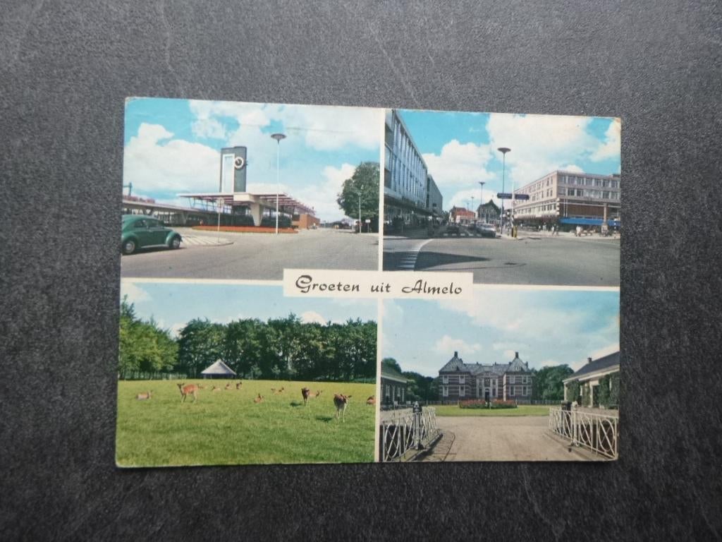Almelo, station/Oude markt/Huize Almelo 1967, Verzenden, 1960 tot 1980, Gelopen, Overijssel